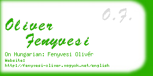 oliver fenyvesi business card