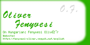 oliver fenyvesi business card